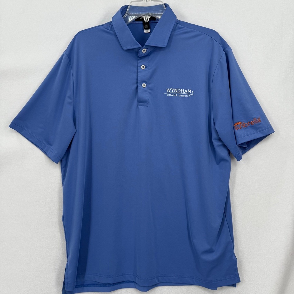 RLX Ralph Lauren Wyndham Championship Golf Polo Shirt‎ Men's XL Blue Sunbrella